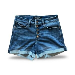 Judy Blue Women's Size 26 Cuffed Denim High Rise Button Fly Jean Shorts